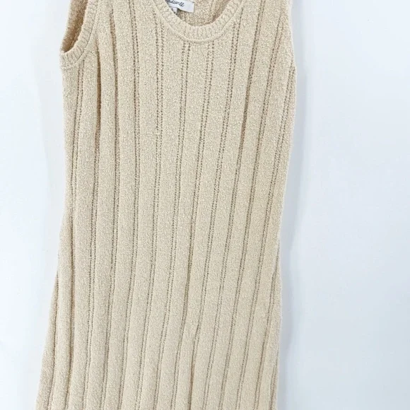 ✅ MADEWELL CREAM Ribbed Sleeveless‎ Midi Sweater Dress SIZE LARGE SP23 - Picture 5 of 7